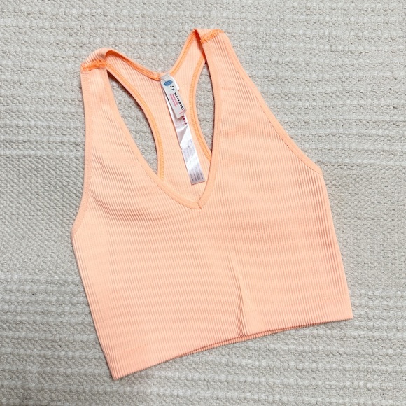 FREE PEOPLE MOVEMENT neon orange Free Throw crop top bralette top XS - Picture 1 of 6